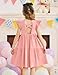 Arshiner Toddler Girls Dress Cute Pink Flutter Sleeve Party Swing Tiered Sundress Outfit for Little Girls for 6-7 Years