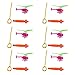 Kisangel 6pcs Pull Cord Helicopter Handle Pull Helicopter Funny Outdoors Pull String Plane UFO Flying Saucers Spinning Helicopter Educational Gift Airplane