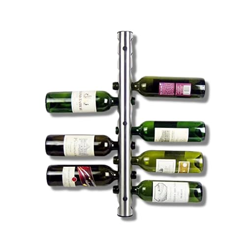 Soporte de pared de acero inoxidable para el hogar, cocinas, bares y restaurantes, estantes tubulares de vino (12 agujeros)