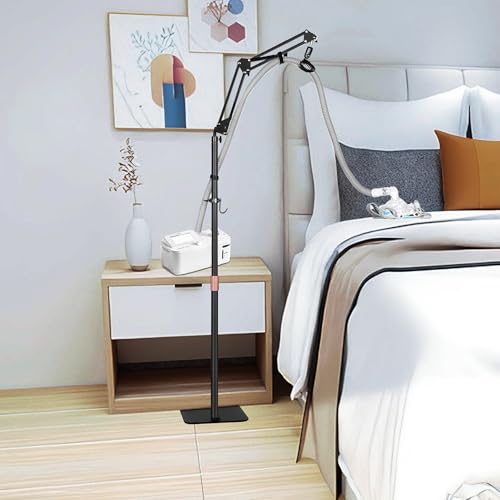 REAQER CPAP Soporte para manguera, accesorio médico para la cama, prevención de fugas y enredos, bajo el colchón o en el suelo con brazo giratorio CPAP accesorio gancho utilizado