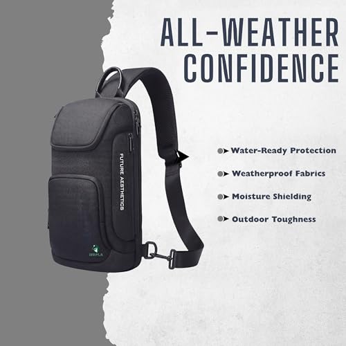 Image of HUPLA Unisex Crossbody Sling Bag | Anti-Theft Chest Bag for Men & Women | Compact Travel Passport & Airport Bag | Front Side Cross Shoulder Bag | Waterproof Daily Use Sling