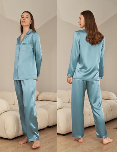 Image of LilySilk Silk Pajamas for Women Pure Full Length Long 22 Momme 100% Mulberry Silk Luxury