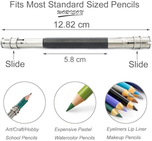 Image of worison 15 Piece Blending Stumps Set - Includes Sandpaper Pencil Sharpener, Pencil Extender and Kneaded Eraser, Complete Sketching and Shading Tool Kit for Artists, Students and Hobbyists
