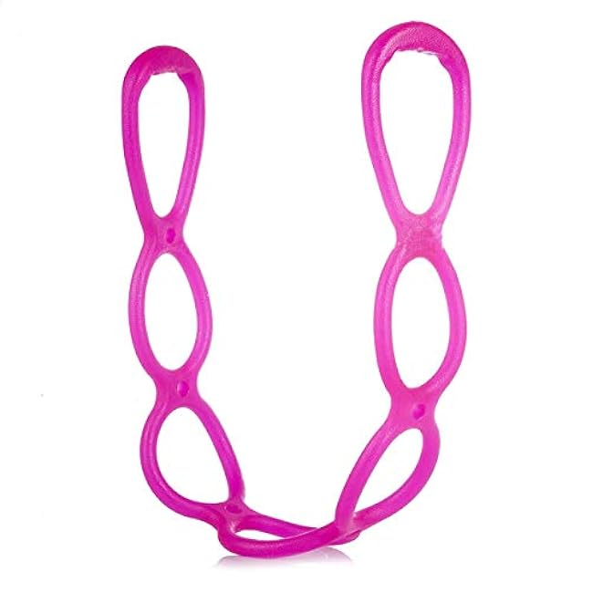 7 Ring Stretch Resistance Exercise Band, Miracle Miles Band, Yoga Stretching, Arm, Shoulders Foot, Leg Fitness Home Gym Physical Therapy Band