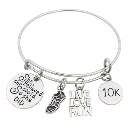 Image of Infinity Collection Running Gifts- Runner Bracelet, Running Jewelry, Adjustable Running Charm Bracelet- Perfect Cross Country, Track, Marathon Gifts