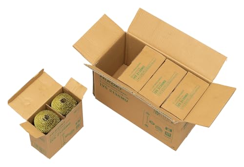 Clavos HiKOKI VS2138MU para conectar alambre, longitud total 1.5 pulgadas (38 mm), diámetro del eje 0.08 pulgadas (2.1 mm), rollos, para uso con clavadoras, para madera, 400 piezas x 40 rollos, recubrimiento amarillo, cabeza convexa miniatura 2