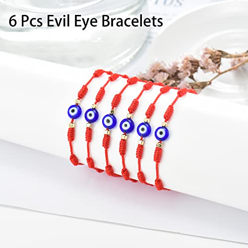 Tarsus (Ver.3) Evil Eye 7 Knot Lucky Bracelets Adjustable Red String Amulet for Women Men 6 Pcs Bracelets2