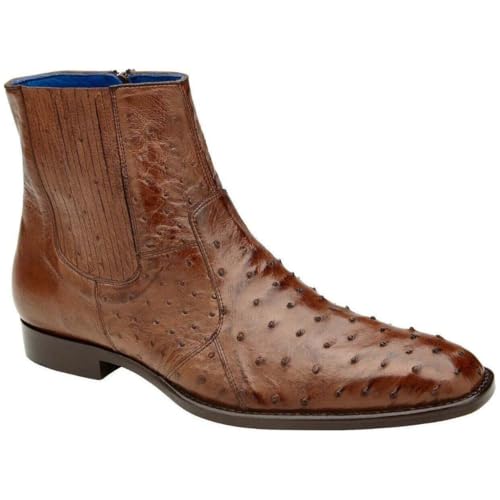 Roger Genuine Ostrich Side Zipper Boots