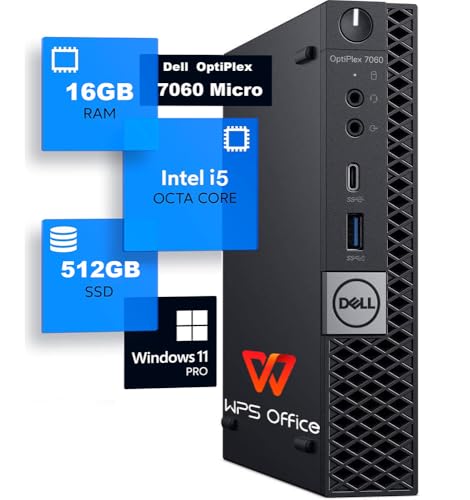 yςݕiz Dell ~jPC OptiPlex 7060 Micro Intel 攪Core i5/ RAM:DDR4 16GB/SSD:512GB/ É/4K HDRΉ/DP//Type-C/ȃXy[X^pcyʖLxȃC^[