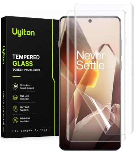 Image of Uyiton 2 Pack Screen Protector for OnePlus 13 (6.82-inch Curved Display) | HD Clear Flexible Film | Bubble-Free Easy Installation | Scratch Resistant | Case Friendly