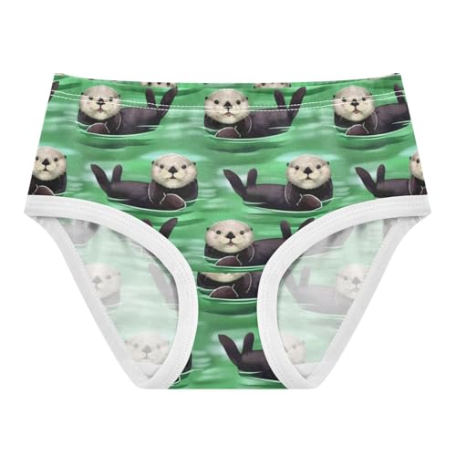 Colorful Girls Underwear Toddler 2t Cotton Girl Panties Cute Cute Otters Green Animal Briefs Kids Undies