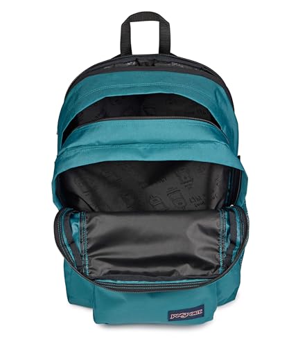 Image of JanSport Main Campus Backpack - Travel or Work backpack w 15-Inch Laptop Sleeve and Dual Water Bottle Pockets, Emerald Pool