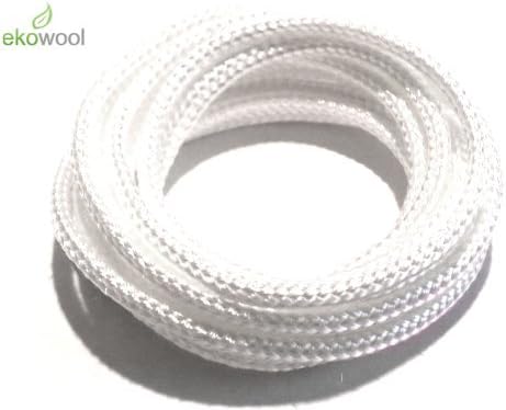 1 X 12' 3mm Ekowool Silica Wick Braided Hollow 3±0,3 Temp Res 1000°C by Ekowool