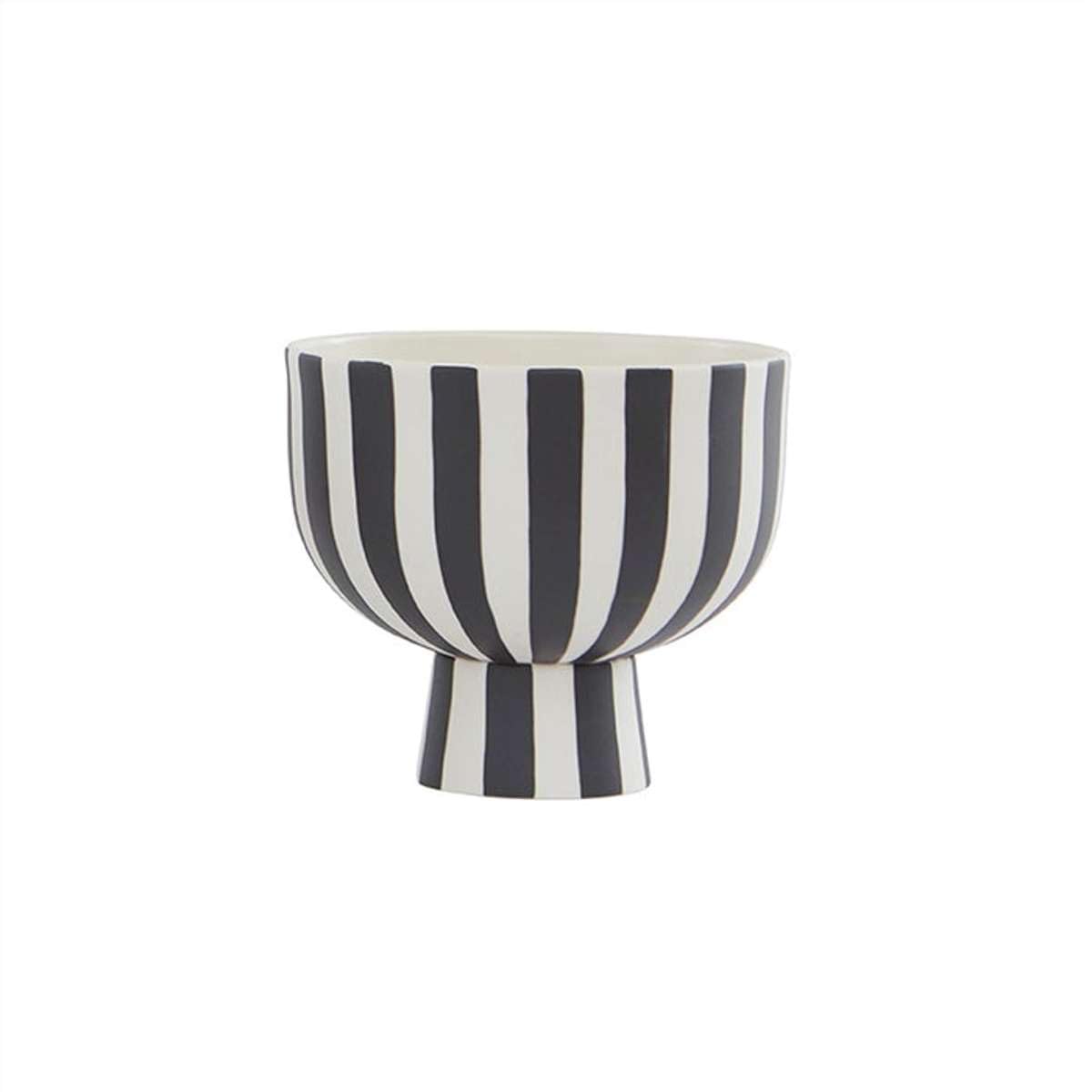 OYOY Toppu Bowl – Weiße Steingut-Schale im skandinavischen Design, Ø15 x H13 cm