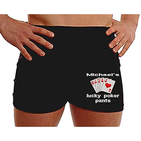 Personalised boxer shorts for husband lucky poker pants - Leg (m) Black Cover