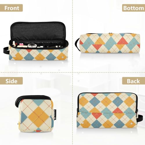 Bolsa de viaje para herramienta de cabello Cuadrícula colorida con tapete para plancha resistente al agua para rizadores, planchas y estilizador de cabello para mujeres miniatura 5