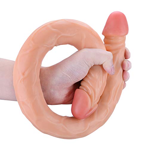 Kuburry Women's 21in Flesh Color Silicone Double Sided Lifelike Dildɔs' Flexible Waterproof Double