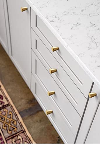 Rzdeal 4Pcs 0.79"X0.98" Solid Brass Cabinet Knobs Handle Cone Shoe Book Drawer Knob Handle (Brass) #TOP7