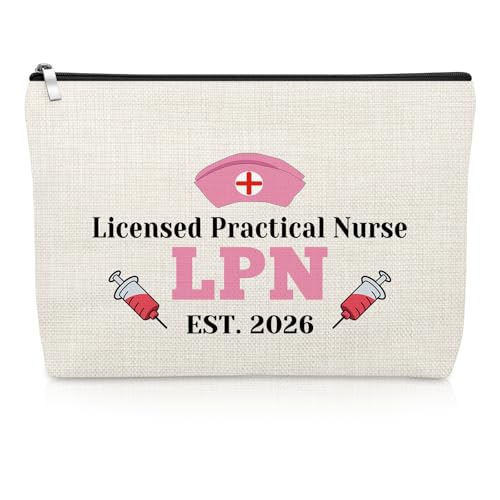 Licensed Practical Nurse Gifts Makeup Bag LPN Gifts for Nurses Graduation 2026 LPN Nurse Gifts LPN Nurse Appreciation Gifts Nurses Week Gift for LPN Nurse RN Medical Student Nursing Cosmetic Bag