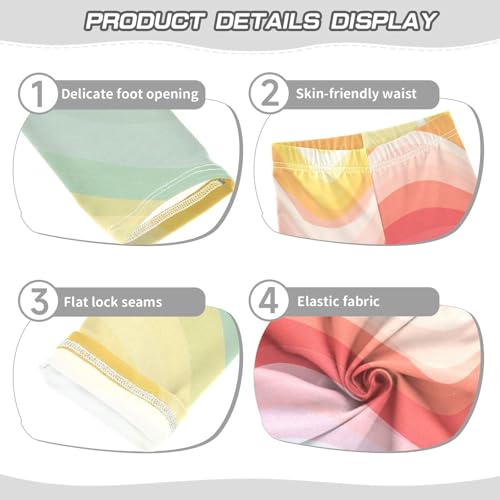 Toddler Girls Leggings Printed Yoga Pants Leggings Rainbow Stripe for Kids3