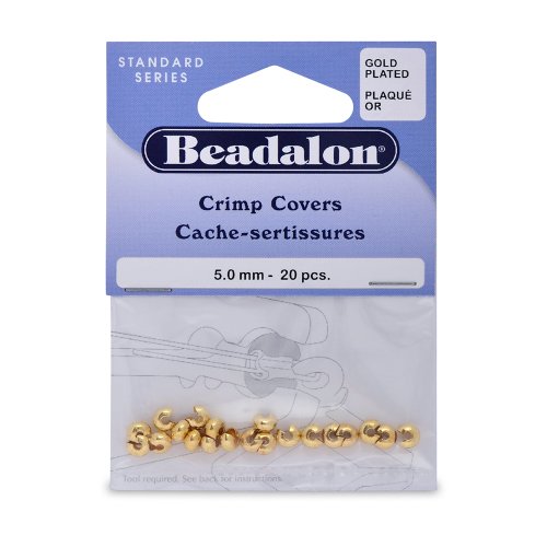 Beadalon Crimp Cover 5mm Nickel Free Gold Plated, 20-Piece