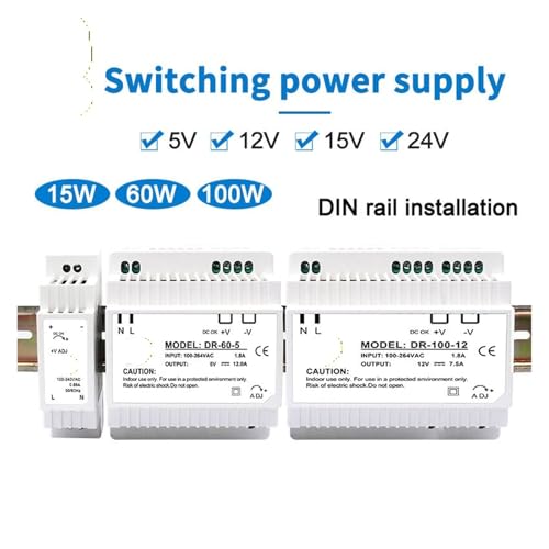 Alimentation à découpage DR-100-12 12V transformateur rail DIN 7.5A - 3