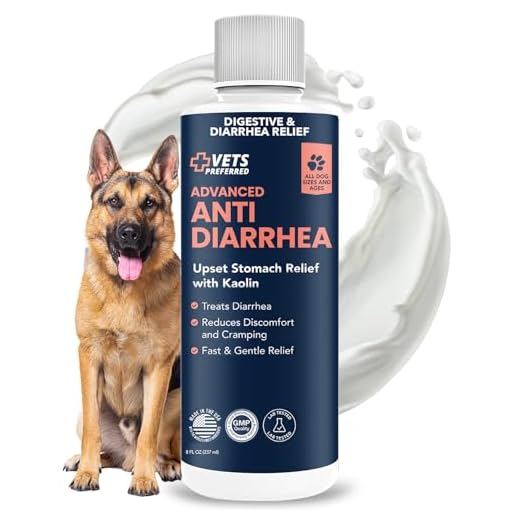 Vets Preferred Anti Diarrhea Liquid for Dogs - Dog Diarrhea Relief with Pectin and Kaolin (8 oz.) | Once Every 12 Hours for Dog Diarrhea & Dog Gas Relief