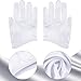 obmwang Women's Mini Cropped Satin Gloves Fashion Short Wrist Half Palm Gloves for Halloween Cosplay Party, White