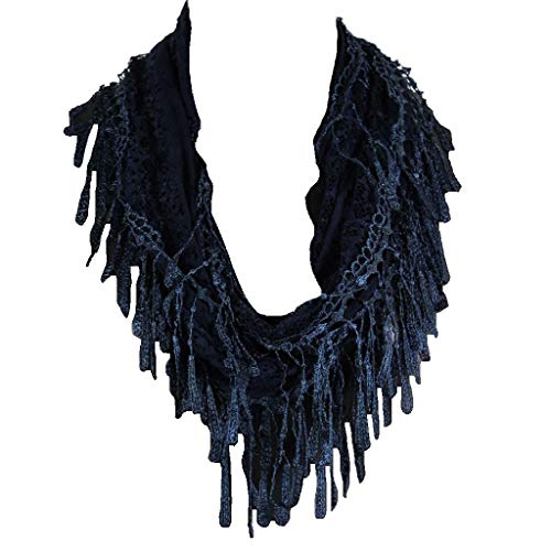 Gabriella's Gifts Victorian Style Infinity Lace Scarf (NAVY)