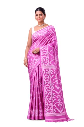 Bong ButiQ Elegant Tussar Silk Woven Saree Soft & Lightweight With Running Blouse Piece Floral & Geometric Pat