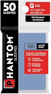 2 Packs Phantom Sleeves: Red Size (45mm x 68mm) - Gloss Matte (50) (Compatible with: Mini European) Individual Pack