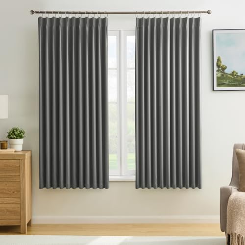 2-Pack Privacy Darkening Sound Dampening Pinch Pleat Curtains