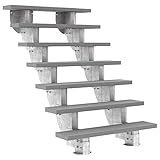 Außentreppe DOLLE Gardenstep mit 7 Stufen (Geschosshöhe: 129,5-157,5 cm) │ 120 cm Stufenbreite │ Stufenauflage Trimax® Grau │ ohne Steiggeländer