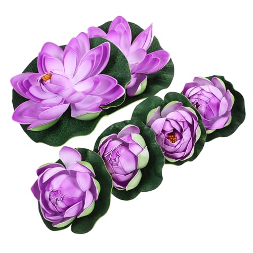 Yardenfun 6pezzi Piante Galleggianti Artificiali Plastica Per Decorazione Stagni Di Fiori Di Media Grandezza e Fiori Grandi Per Interni Ed Esterni