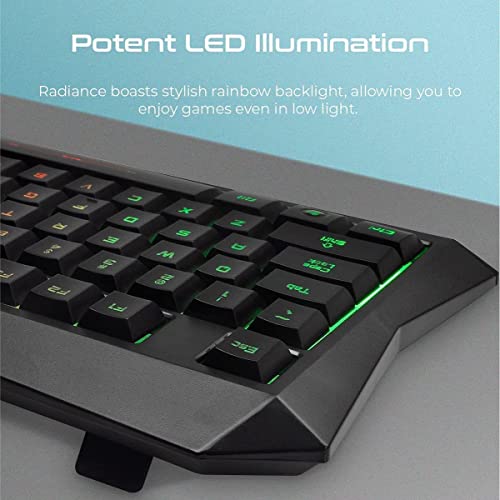 Image of Vertux Gaming Keyboard, Ergonomic Backlit Wired Gaming Keyboard with 6-Keys Anti-Ghosting, 10 Million Keystroke Life and Quick Responsive Tactile Keys for PS4, Xbox, Gamers, Office, Laptops, Radiance