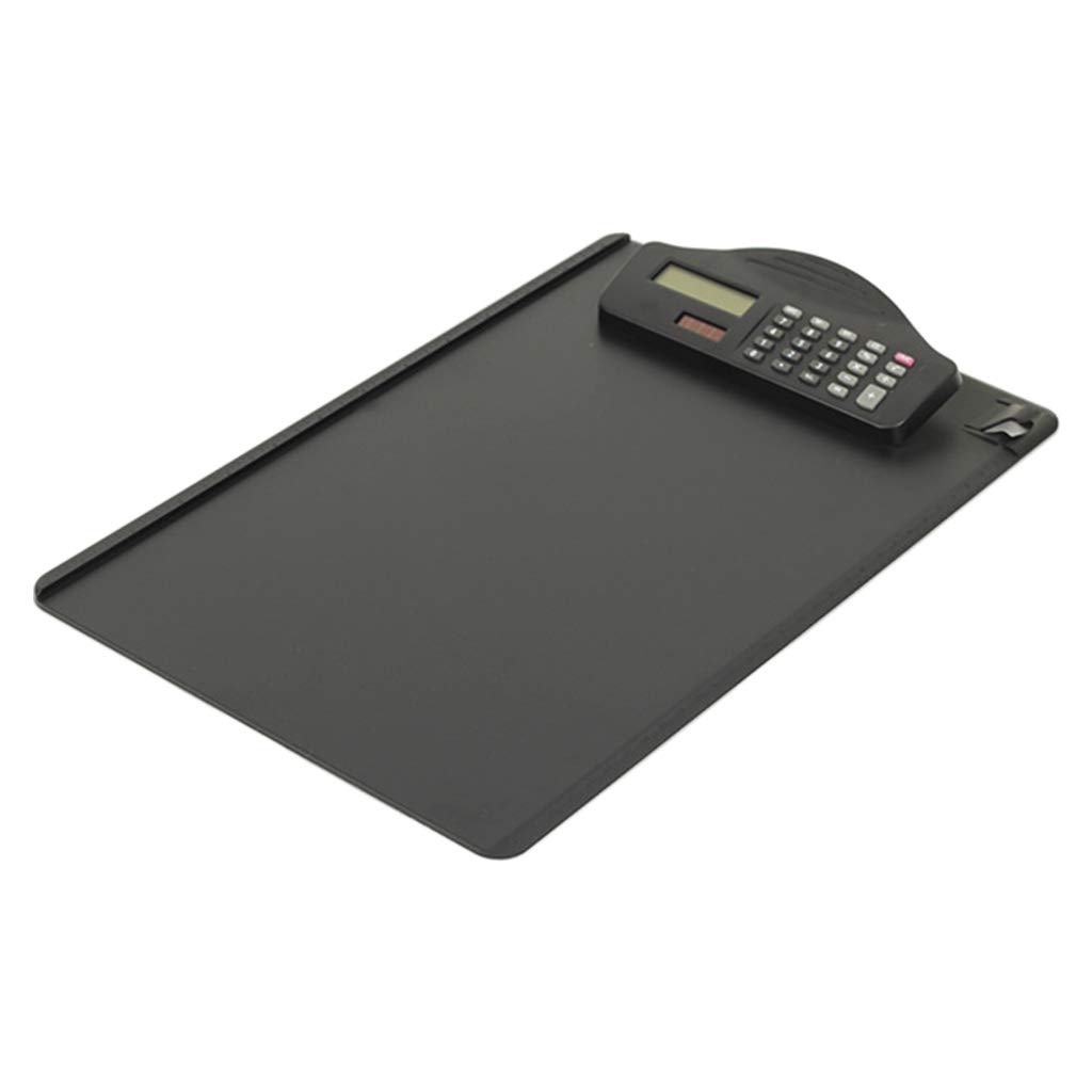 Porte-bloc A4 avec calculatrice solaire et rangement intégré pour bureau