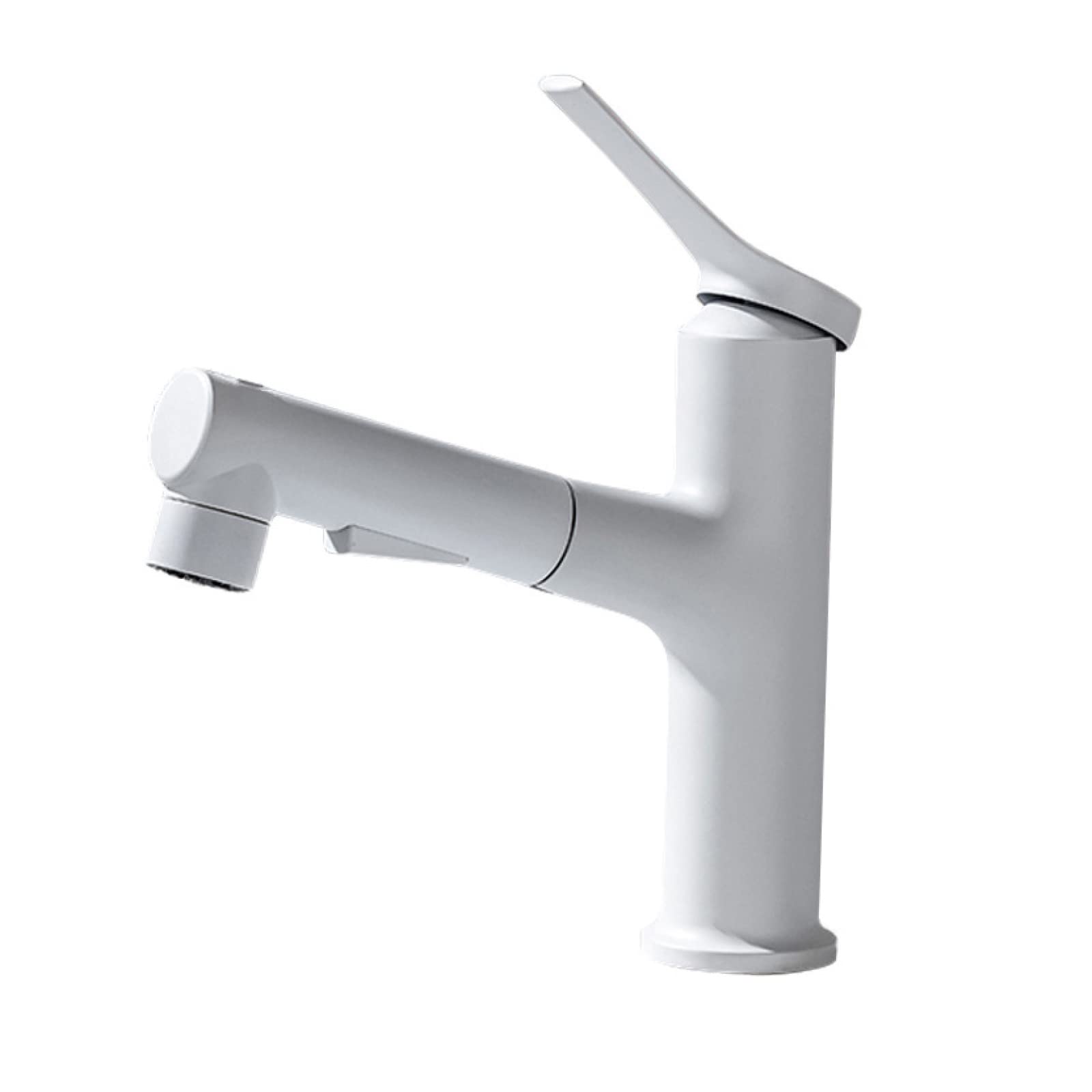 ZQFHSX sink mixer tap with pull down sprayer dual mode hot and cold water taps retractable single handle out lavatory basin faucets for bathroom,white LWX