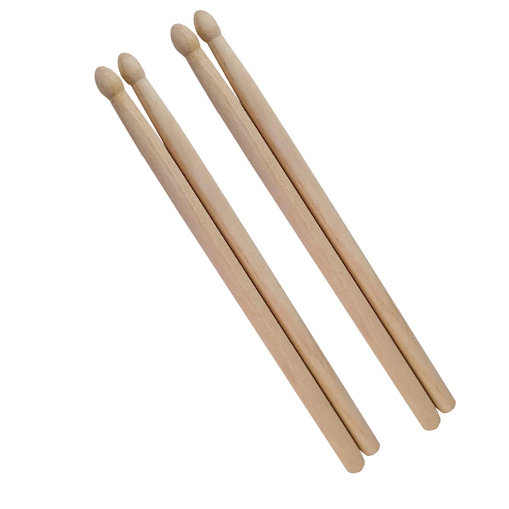 GSHLLO 2 Pairs 32CM Wood Drum Sticks Wooden Drumsticks Percussion Instrument Accessories for Kids Adults
