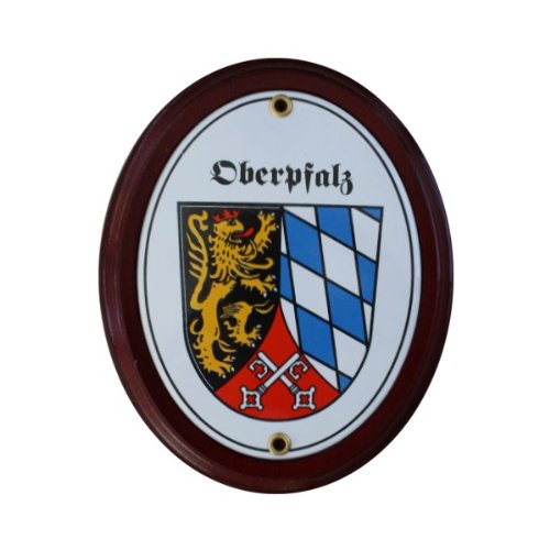 Oberpfalz Emaille Schild 11,5 x 15 cm Emailschild Oval.