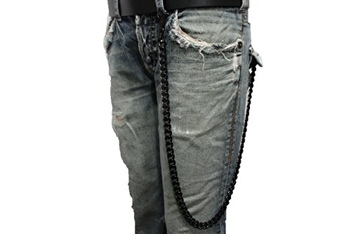TFJ Men Fashion Wallet Thick Chain Chunky Links Black Metal Strand Jeans Long Keychain Fashion Jewelry2