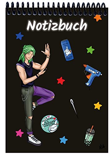 Carnet Manga A5 Quinn noir et bleu pour dessin et notes