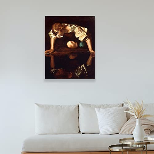 123 Life Narcissus By Michelangelo Merisi Da Caravaggio Canvas Wall Art Poster Renaissance Art Prints Painting Artwork For Livingroom Wall Decor Unframed 12X15Inches-30X38Cm #TOP1