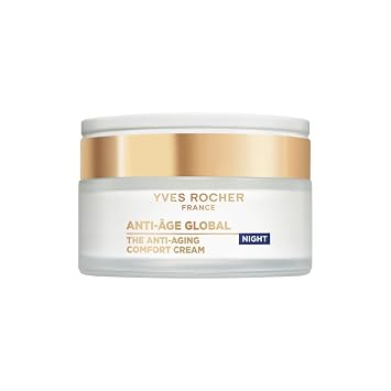 Yves Rocher Anti-Age Global Anti-Aging Night Cream Gold Achillea Moisturizing Intensive Correction All Skin Women Evening Care 50 ml./1.7 fl.oz.