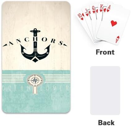 Fashion Nautical Anchor Personalized Playing Cards Design With Single Side 2.1"x 3.5"