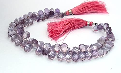 Améthyste rose briolette naturelle de qualité joaillerie