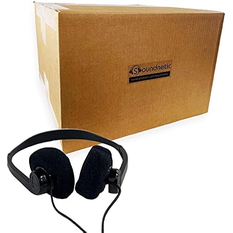 Soundnetic 500 Pack SN06 Disposable Stereo Limited Use Headphones, Black Cover