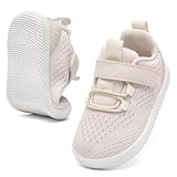 MORENDL Toddler Shoes Baby Sneakers Boy Girl Walking Tennis Shoes Khaki 18-24 Months Non-Slip Lightweight Breathable Running Athletic Sport