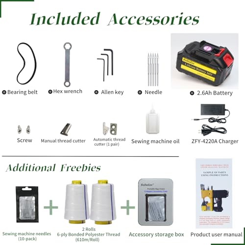 Image of Cordless Bag Sewing Machine |PortableIndustrial Bag Closer |2-Second Fast Sealingfor Woven PP /Canvas /Jute Bags |Factory &Farm Bag Stitcher (Yellow, Lithium Battery-36VDC)