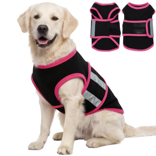 Image of Dog Anxiety Calming Vest, Gentle Compression Anxiety Suit for Dogs | Breathable Dog Calming Wrap for Separation Anxiety, Lightning, Storms, Fireworks, Vet Visits, Black L