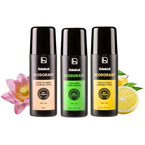 Homo Naturals Desodorante Natural Hombre sin Aluminio ni Parabenos Roll On - Desodorante Antibacteriano sin Químicos BIO - Ecológico sin Alcohol - Orgánico y Vegano 90 ml - 3 Pack